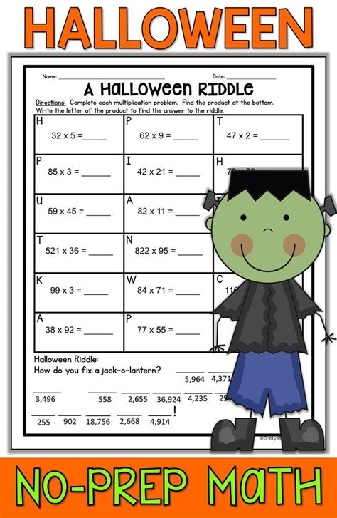 Halloween Math Worksheet 3rd Grade