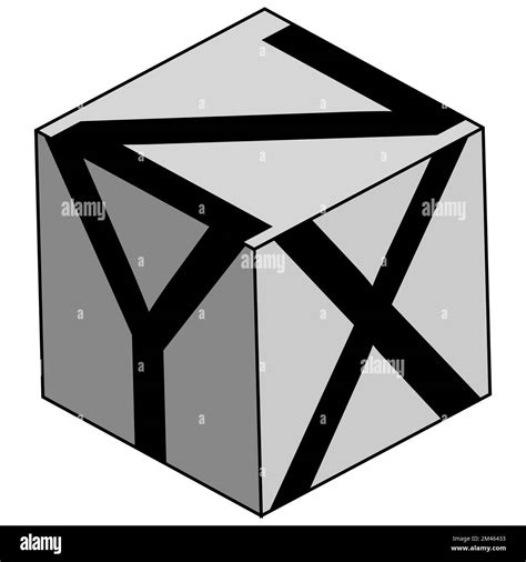 Icon Xyz Axis 3d Arrow Space Arrows Cube Mathematics System Stock