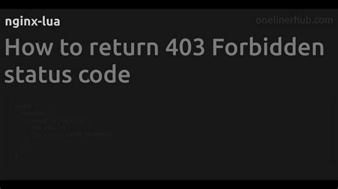 How To Return 403 Forbidden Status Code Youtube