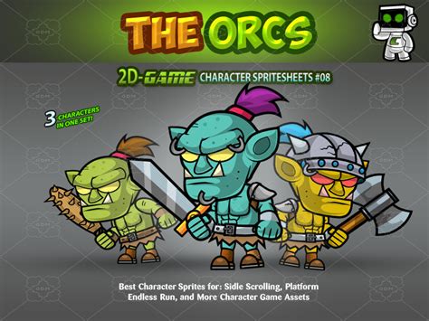 The Orcs Game Character Sprites 08 Gamedev Market