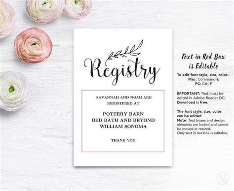 86 Customize Free Printable Wedding Registry Card Template Now With
