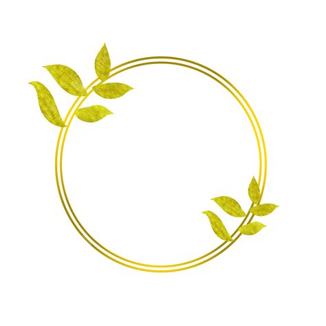 Elegant Leaves Gold Circle Frame Leaves Gold Gold Circle Circle Png