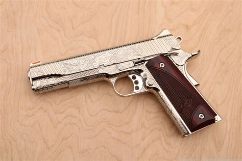 Engraved Nickel Plated Kimber 1911 Stainless Ii 45 Semi Auto Pistols