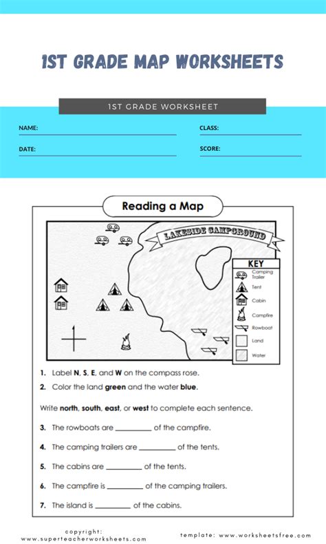1st Grade Map Worksheets In 2024 Worksheets Free