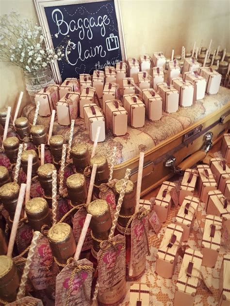 Depending on how generous the newlyweds are, their gift list may be a long one. Bridal Shower Favor #bridalshower #baggageclaim #favors # ...