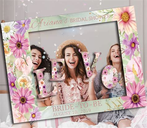 Buy 2 In 1 Double Sided Personalized Bridal Shower Photo Booth Framerose Flower Bachelorette