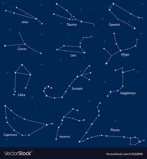 Constellation Of The Zodiac Signs Royalty Free Vector Image