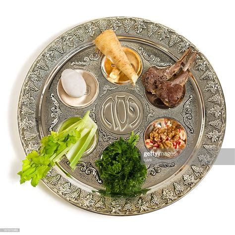 Passover, or pesach in hebrew, is one of the jewish religion's most sacred and widely observed the passover story. Seder Plate Stock Photo | Getty Images