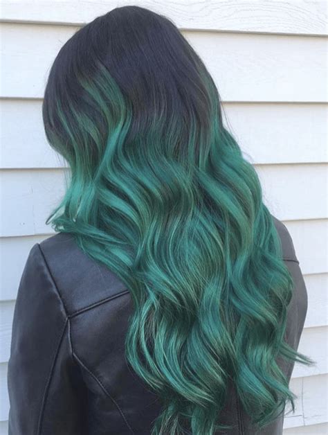 Beautiful Dark Green Ombre Hair Color For Christmas Its
