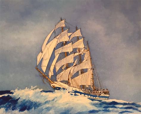 Louis Letouche Simón Bolívar Ship Portrait Signed Oil Painting For