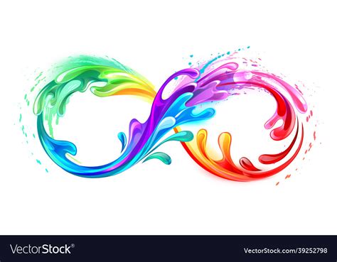 Infinity Symbol With Rainbow Paint Royalty Free Vector Image