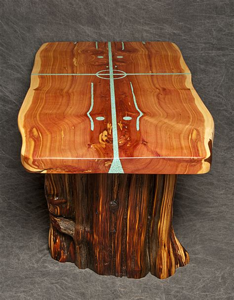 Buy Hand Crafted Cedar Slab Table With Natural Living Edges And Four