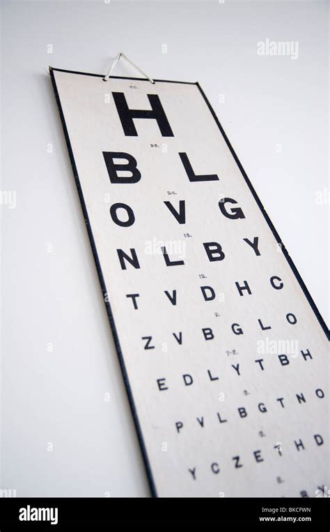 Eye Test Chart In An Opticians Stock Photo Alamy