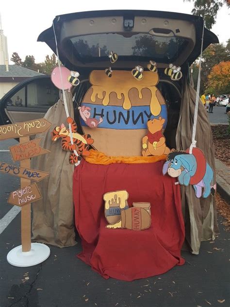 Winnie The Pooh Trunk Or Treat Theme Made Out Of Cardboard Used