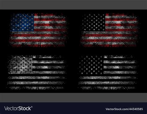 Grunge Usa Flag Set Design Royalty Free Vector Image