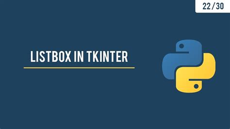 Python GUI With Tkinter Listbox Widget Advance Frames YouTube