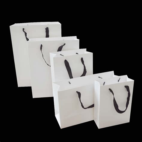 Sulalin 200pcs White Custom Paper Bags Wedding T Bag Customized