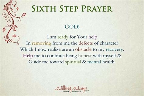 Sixth Step Prayer Sober Pinterest
