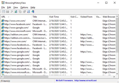 View Edge Web Browser History With Browsinghistoryview Tool