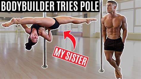 Bodybuilder Tries Pole Dancing For The First Time