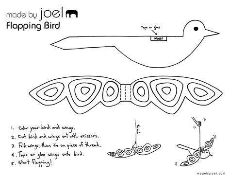 339x470 christmas holly with bird freehand outline drawing some moore. Flapping Paper Bird Toy - Made by Joel