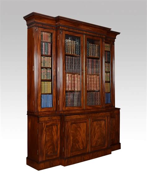 William Iv Mahogany Library Breakfront Bookcase Antiques Atlas