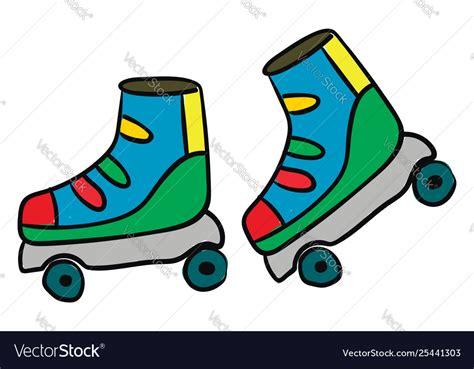 Clipart Multi Colored Roller Skates Royalty Free Vector