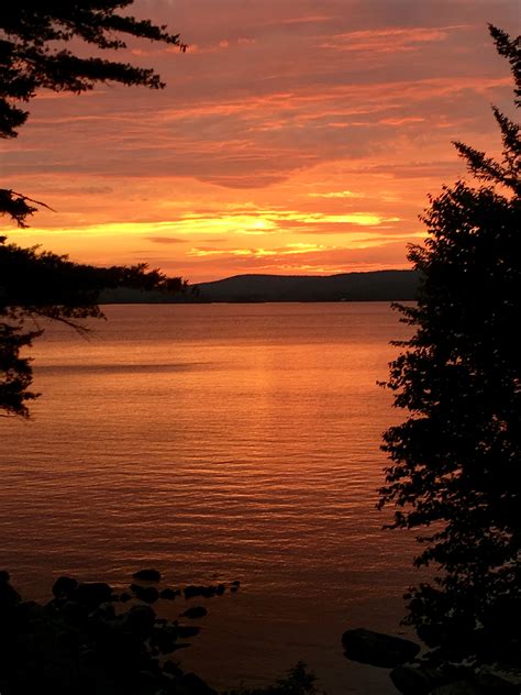 Maine Sunset On Branch Lake Near Ellsworth Downeast Maine Sunset Lake