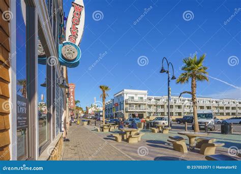 Pismo Beach Pier Plaza Shops Restaurants Walking People Downtown Of