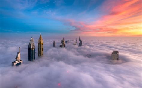 Dubais Skyscrapers Photographed From Above The Clouds In Pictures News