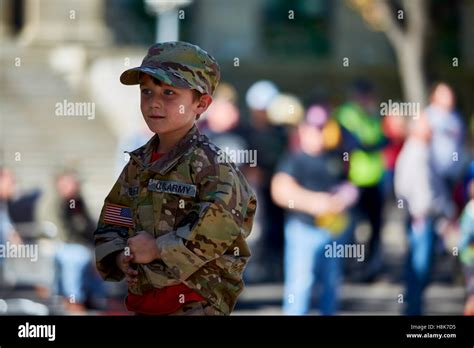 Prescott Az Usa November 10 2016 A Young Boy In Military Uniform