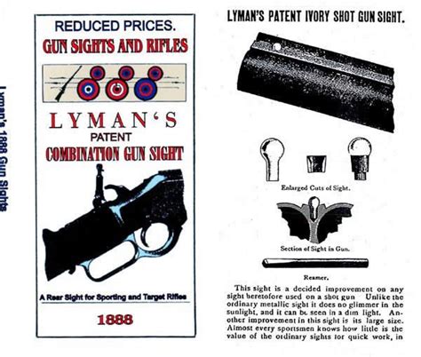 Lyman 1888 Sights Catalog Cornell Publications