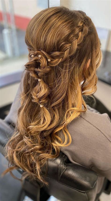 35 Best Prom Hairstyles For 2022 Crown Braid Half Up Pull Through Braids I Take You