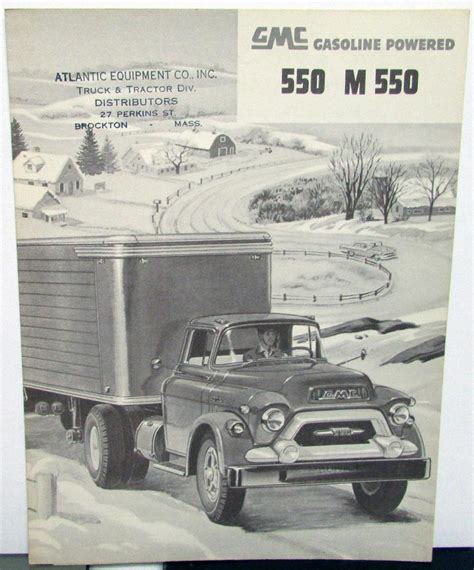 1955 Gmc 550 And M 550 Gasoline Powered Truck Sales Brochure Folder Original