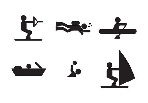 Water Sports Icons 128640 Vector Art At Vecteezy