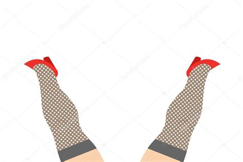 Pernas Em Meias Prostitutas Dois P S De Mulher Sapatos Vermelhos Em Imagem Vetorial De