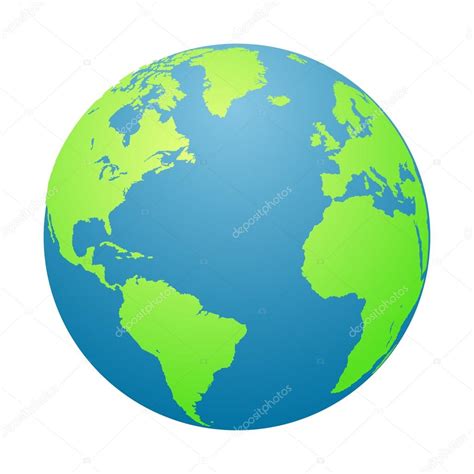 Globo Mundial Planeta Tierra En Un Fondo Blanco Ilustración Vectorial