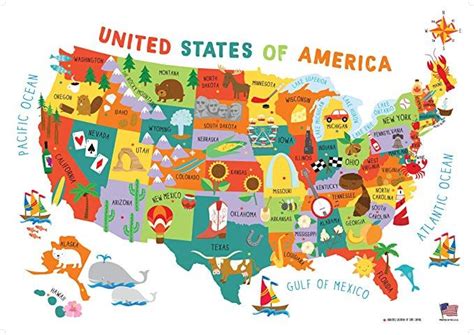 Swiftmaps 28x40 United States Usa Us Childrens Wall Map Mural Poster