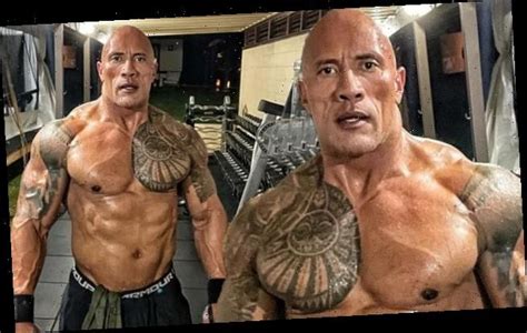 Dwayne The Rock Johnson Goes Shirtless As He Shows Off His Muscles