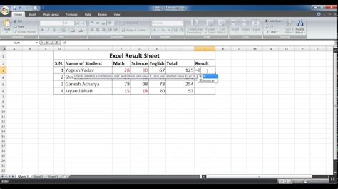 Calculate Result Sheet Using Formula And Inserting Column Chart In