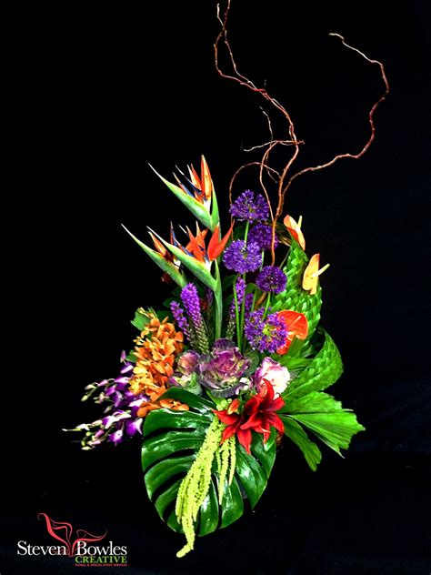 Large Tropical Flower Arrangement For Corporate Or Hotel Lobby Designed By Steven Bowles