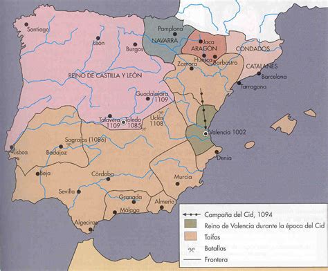 Mapa Los Reinos De Taifas 1031 1094
