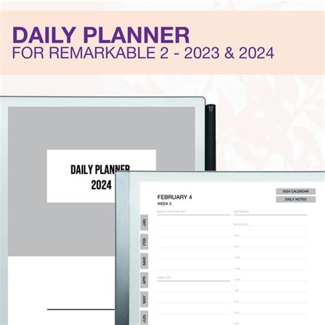 2024 Planner For Remarkable 2 Etsy
