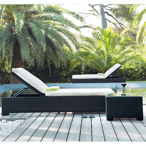 outdoor garden furniture rattan wicker sunbed lying bed patio swimming pool rattan lounge set
