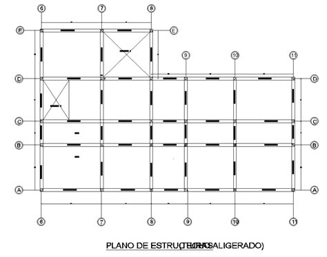 Structure Grid Of Column And Beam Plan Of Building In Dwg