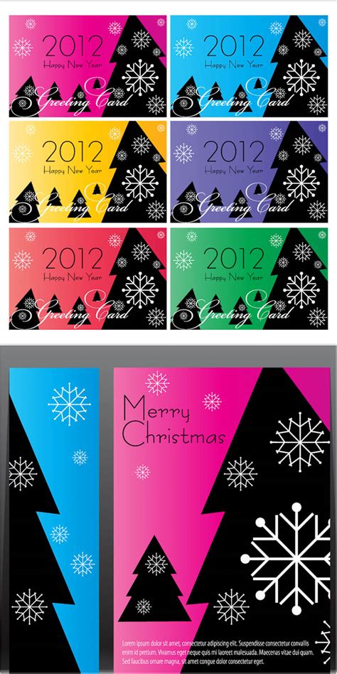 Modern Merry Christmas Cards Vector Vector Graphics Blog