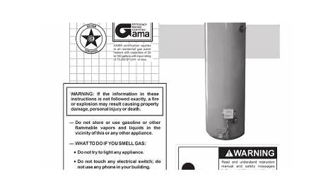 gasland water heater manual