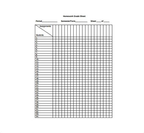 Grade Sheet Template 33 Free Word Excel Pdf Documents Download