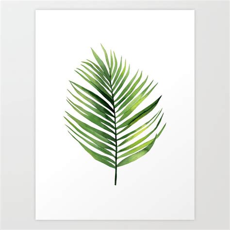 Today i'm sharing a series of 9 tropical leaf watercolour printable art prints as part of a fun free summer printable hop. Palm Leaf. Art Print by asolo | Society6