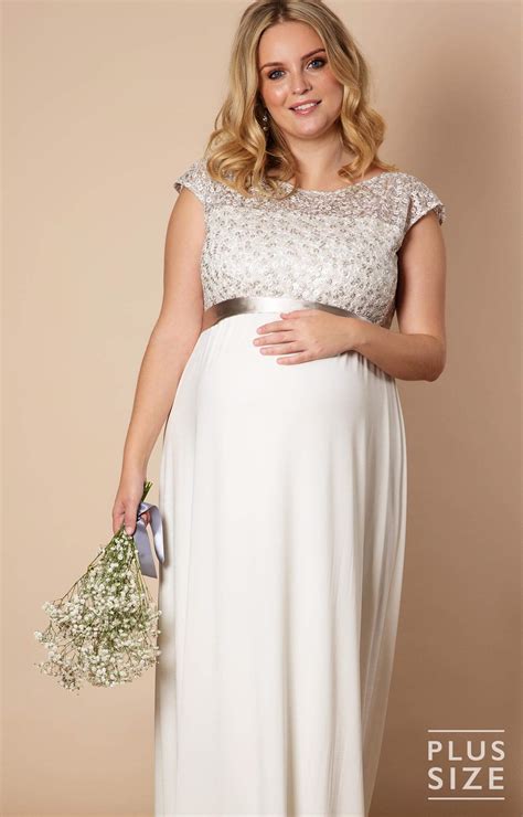 Maternity wedding dresses can be hard to find, but chic options do exist. Mia Plus Size Maternity Wedding Gown in Ivory - Maternity ...
